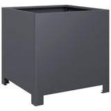 Garden Planters 2 pcs Anthracite 40x40x40 cm Steel - Low Angle