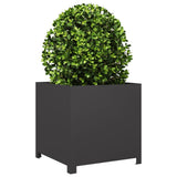 Garden Planter Black 50x50x50 cm Steel - Side View