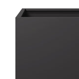 Garden Planter Black 50x50x50 cm Steel - Close-Up Angle