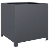 Garden Planter Anthracite 50x50x50 cm Steel - Front View