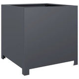 Garden Planter Anthracite 50x50x50 cm Steel - Rear View