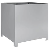 Garden Planter 50x50x50 cm Galvanised Steel - Rear View
