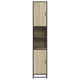 Bathroom Cabinet Sonoma Oak 35x37.5x188.5 cm Engineered Wood and Metal - 45-Degree Angle
