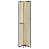 Bathroom Cabinet Sonoma Oak 35x37.5x188.5 cm Engineered Wood and Metal - Close-Up Angle