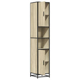 Bathroom Cabinet Sonoma Oak 35x37.5x188.5 cm Engineered Wood and Metal - Low Angle