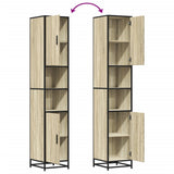 Bathroom Cabinet Sonoma Oak 35x37.5x188.5 cm Engineered Wood and Metal - Extra Image