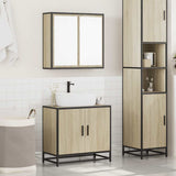 2 Piece Bathroom Furniture Set Sonoma Oak Engineered Wood - Side View