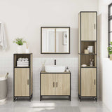 2 Piece Bathroom Furniture Set Sonoma Oak Engineered Wood - Top-Down View
