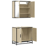 2 Piece Bathroom Furniture Set Sonoma Oak Engineered Wood - Low Angle