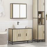 2 Piece Bathroom Furniture Set Sonoma Oak Engineered Wood - Side View