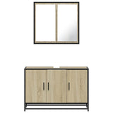 2 Piece Bathroom Furniture Set Sonoma Oak Engineered Wood