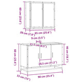 2 Piece Bathroom Furniture Set Sonoma Oak Engineered Wood - Extra Image