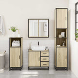 2 Piece Bathroom Furniture Set Sonoma Oak Engineered Wood - Top-Down View