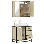 2 Piece Bathroom Furniture Set Sonoma Oak Engineered Wood