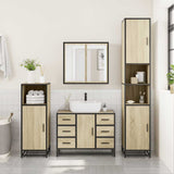 2 Piece Bathroom Furniture Set Sonoma Oak Engineered Wood - Top-Down View