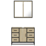 2 Piece Bathroom Furniture Set Sonoma Oak Engineered Wood - 45-Degree Angle