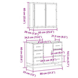 2 Piece Bathroom Furniture Set Sonoma Oak Engineered Wood - Extra Image