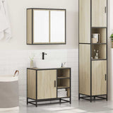 2 Piece Bathroom Furniture Set Sonoma Oak Engineered Wood - Side View
