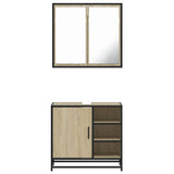 2 Piece Bathroom Furniture Set Sonoma Oak Engineered Wood - 45-Degree Angle