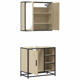 2 Piece Bathroom Furniture Set Sonoma Oak Engineered Wood - Low Angle