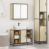 2 Piece Bathroom Furniture Set Sonoma Oak Engineered Wood - Side View