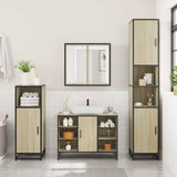 2 Piece Bathroom Furniture Set Sonoma Oak Engineered Wood - Top-Down View
