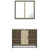 2 Piece Bathroom Furniture Set Sonoma Oak Engineered Wood - 45-Degree Angle