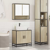 2 Piece Bathroom Furniture Set Sonoma Oak Engineered Wood - Side View