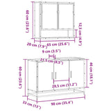 2 Piece Bathroom Furniture Set Sonoma Oak Engineered Wood
