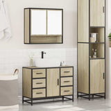 2 Piece Bathroom Furniture Set Sonoma Oak Engineered Wood - Side View