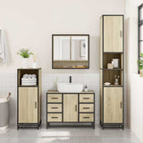 2 Piece Bathroom Furniture Set Sonoma Oak Engineered Wood - Top-Down View