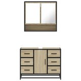 2 Piece Bathroom Furniture Set Sonoma Oak Engineered Wood - 45-Degree Angle