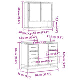 2 Piece Bathroom Furniture Set Sonoma Oak Engineered Wood - Extra Image