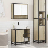 2 Piece Bathroom Furniture Set Sonoma Oak Engineered Wood