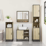 2 Piece Bathroom Furniture Set Sonoma Oak Engineered Wood - Top-Down View