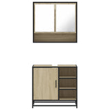 2 Piece Bathroom Furniture Set Sonoma Oak Engineered Wood