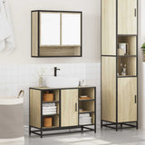 2 Piece Bathroom Furniture Set Sonoma Oak Engineered Wood - Top-Down View