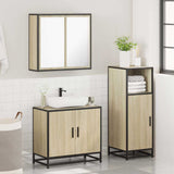 3 Piece Bathroom Furniture Set Sonoma Oak Engineered Wood - Top-Down View