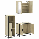 3 Piece Bathroom Furniture Set Sonoma Oak Engineered Wood - Rear View