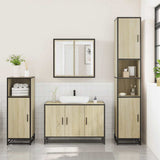 3 Piece Bathroom Furniture Set Sonoma Oak Engineered Wood - Side View