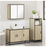 3 Piece Bathroom Furniture Set Sonoma Oak Engineered Wood - Top-Down View