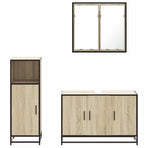 3 Piece Bathroom Furniture Set Sonoma Oak Engineered Wood