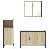 3 Piece Bathroom Furniture Set Sonoma Oak Engineered Wood - 45-Degree Angle