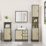 3 Piece Bathroom Furniture Set Sonoma Oak Engineered Wood - Side View