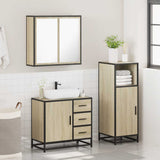3 Piece Bathroom Furniture Set Sonoma Oak Engineered Wood - Top-Down View
