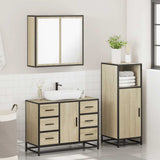 3 Piece Bathroom Furniture Set Sonoma Oak Engineered Wood - Top-Down View