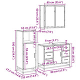 3 Piece Bathroom Furniture Set Sonoma Oak Engineered Wood - Extra Image