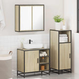3 Piece Bathroom Furniture Set Sonoma Oak Engineered Wood - Top-Down View