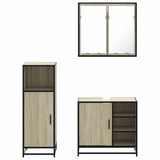 3 Piece Bathroom Furniture Set Sonoma Oak Engineered Wood - 45-Degree Angle