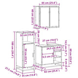 3 Piece Bathroom Furniture Set Sonoma Oak Engineered Wood